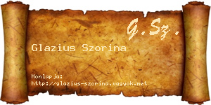 Glazius Szorina névjegykártya